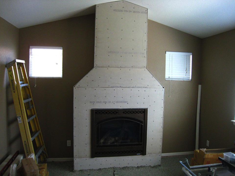 How to Install Stacked Stone Veneer Progress Shot - Cement Board Prep
