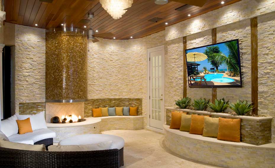 Natural Stone Feature Wall | Stacked Stone Veneer Feature Wall
