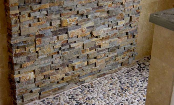 natural stone tile shower